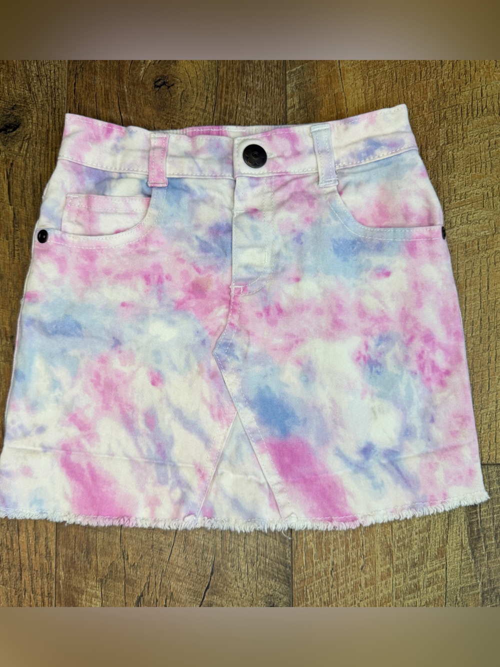 Garanimals Girls Tie Dye Demin Skirt Elastic Back Pockets Pink Blue 4T